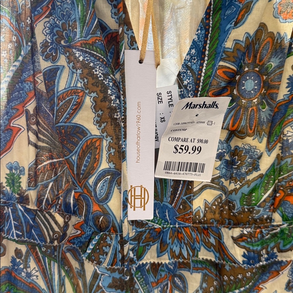 House of Harlow tiered paisley dress.